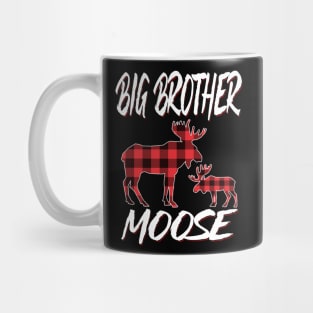 Red Plaid Big Brother Moose Matching Family Pajama Christmas Gift Mug